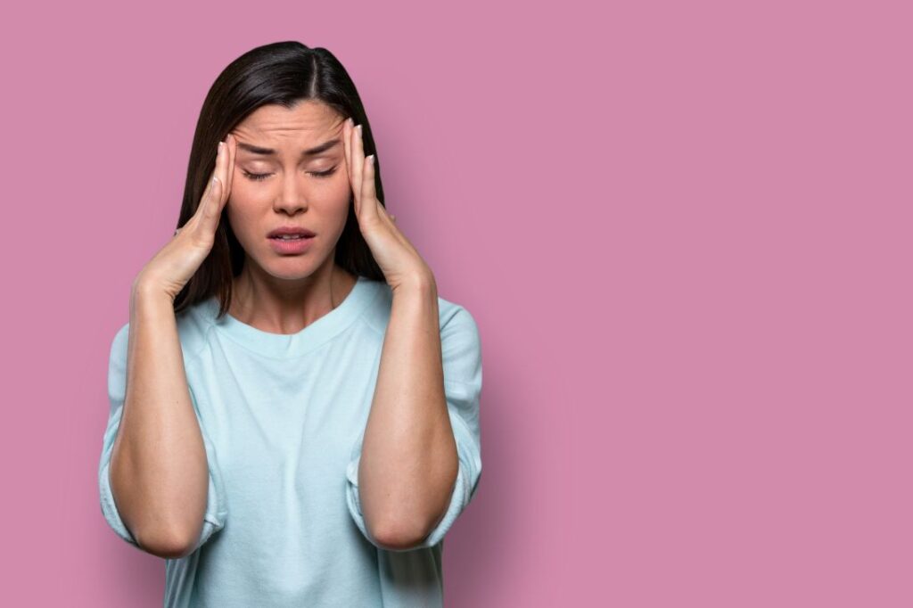 An overwhelmed woman
